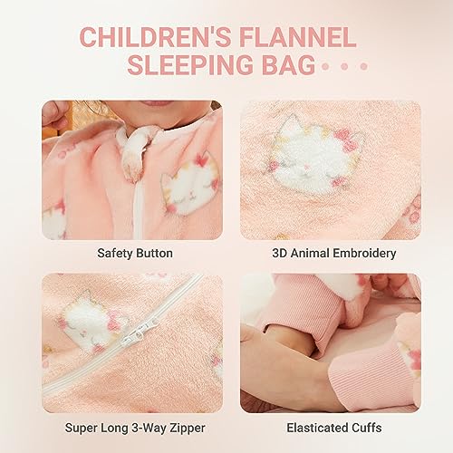 Image of MICHLEY Baby Sleeping Bag Sack Flannel Wearable Blankets Pajamas 1-6Years | Flannel,Unisex Pajamas, Long Sleeve,Zipper, For Autumn Winter,Suitable Girls And Boys,Warm & Breathable