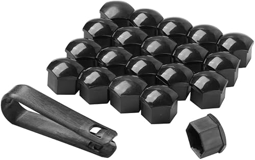 SRNLWUNB Auto Radmutterkappen Für OPEL Insignia 2009-2016, Radschraubenkappen Radschrauben Radmuttern Felgen Reifen Mutter Covers Mit Entfernung Werkzeug,A/Black-21mm