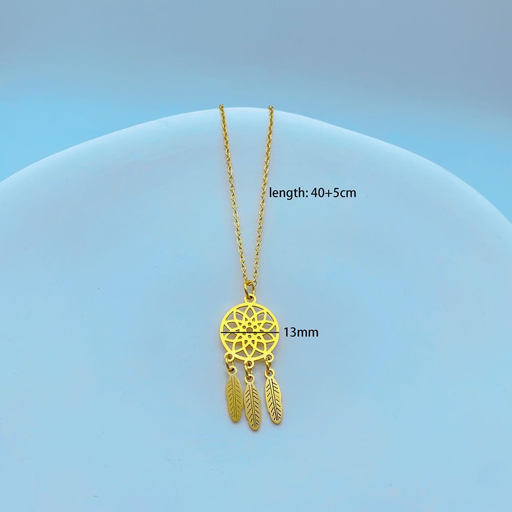 Dreuyet Bohemian Dream Catcher Necklace for Women Vintage Tassel Feather Turquoise Beads Long Chain Necklace Boho Tribal Necklace Party Festival Birthday Anniversary Jewelry - Image 4