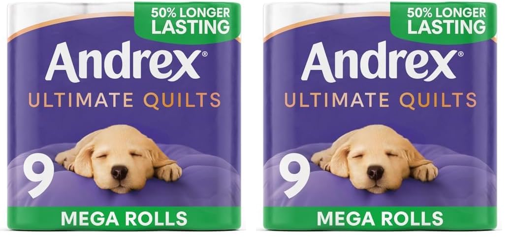 Andrex Ultimate Quilts Toilet Tissue 9 Mega Toilet Rolls - 13.5 Air Pocket Technology for Soft, Thick Sheets (Previously Andrex Supreme Quilts Toilet Paper) 9 Mega Toilet Rolls — view 7