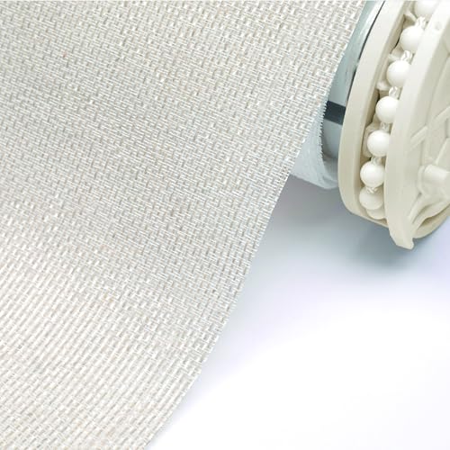 Blindecor Belmont Rollo lichtdurchlässiges Gewebe, glänzend, Beige, 130 x 180 cm (Breite x Höhe), Stoffgröße 127 x 175 cm, Fensterrollo