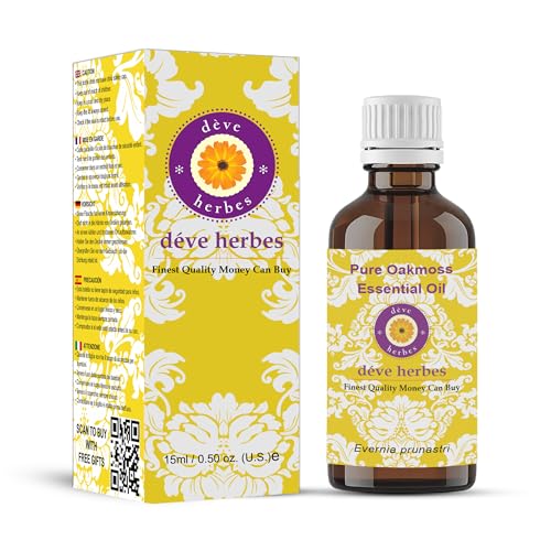 Deve Herbes puro Olio essenziale di muschio di quercia (Evernia prunastri) distillato a vapore 15ml (0.50 oz)