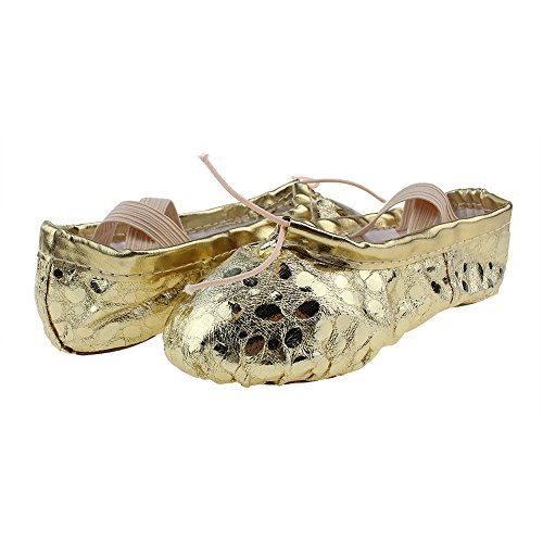 Msmax Child Leather Ballet Practice Flats Yoga Party Performa Slippers Gold 13 M Us Little Kid #TOP6