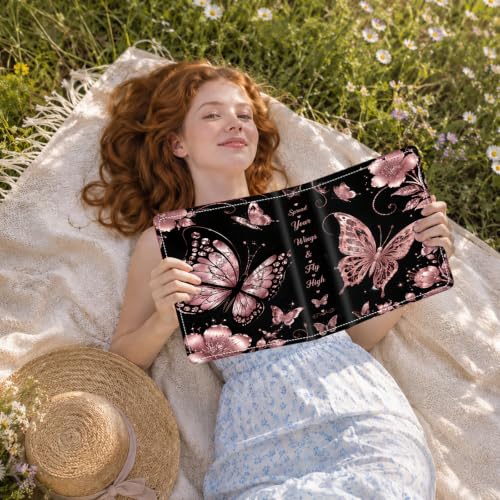 Image of Photo Album 4x6 120 Pockets Rose Gold Butterfly Floral