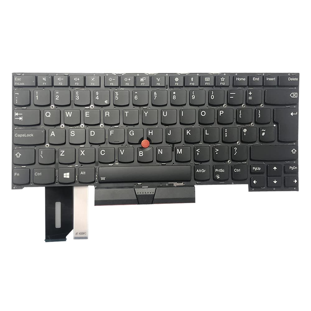 Gintai Keyboard Tastatur UK Layout für Lenovo Thinkpad T490S 20NX 20NY, T495s 20QJ 20QK, X1 Extreme 1st 2nd Gen, P1 1st 2nd Gen PK131BR1A20 SN20R66015 SG-97140-2EA NOT FIT T490 T495 Keyboard NoBacklit