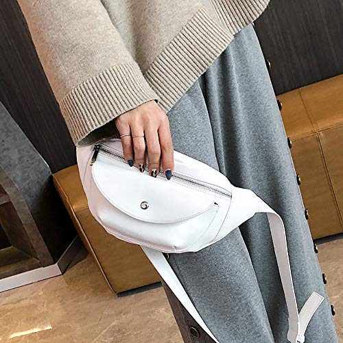 Goddessvan Waist Bag for Womens Fanny Packs Fashion Flap Crossbody Bags Quilted Belt Bag Ladies Waist Purse White - Thumbnail 4