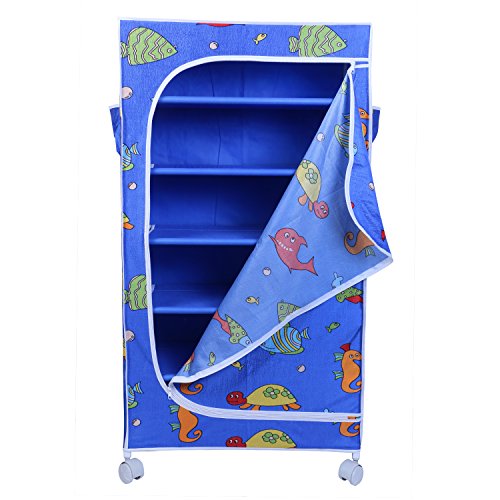 Image of Little One's | 6 Shelves Baby Foldable Wardrobe | Aquatic Blue (Made in India, ISI Certifed), LW6 /FB