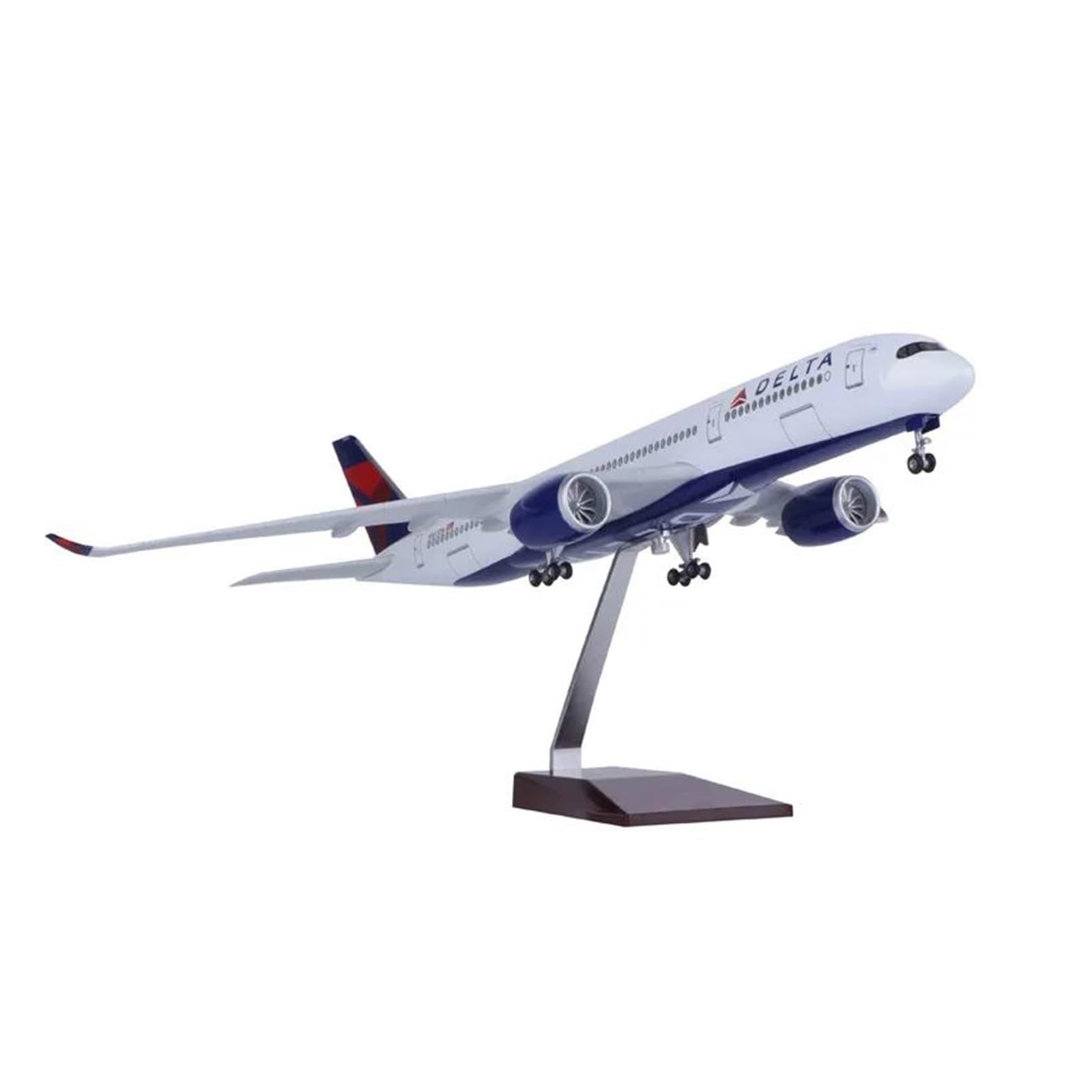 Diecast zabawki samolotowe w skali 1 142 dla A350 Delta Model samolotu zabawka samolot miniaturowy samolot na kolekcjonerską pamiątkę do zbierania i wyświetlania (ze światłem)