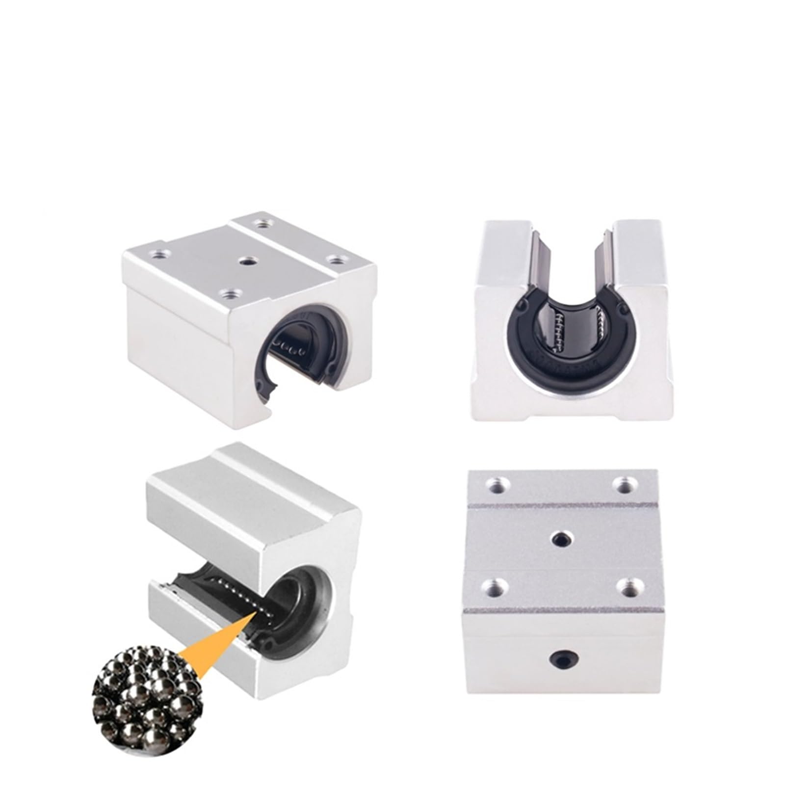 Bloc de roulement à billes linéaire SBR12UU SBR16UU SBR20UU SBR13UU, 4 pièces, curseur for routeur CNC SBR Rail guidage 3D(SBR13UU)
