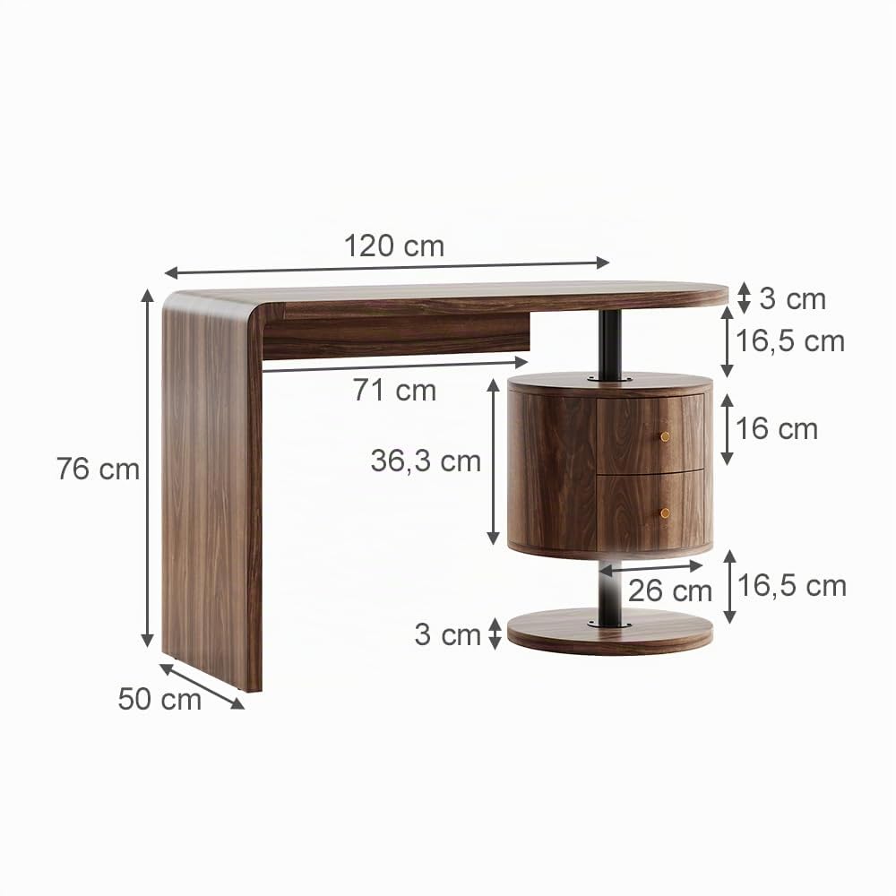 Vicco Schreibtisch Lara, Eiche rustikal, 120 x 50 cm