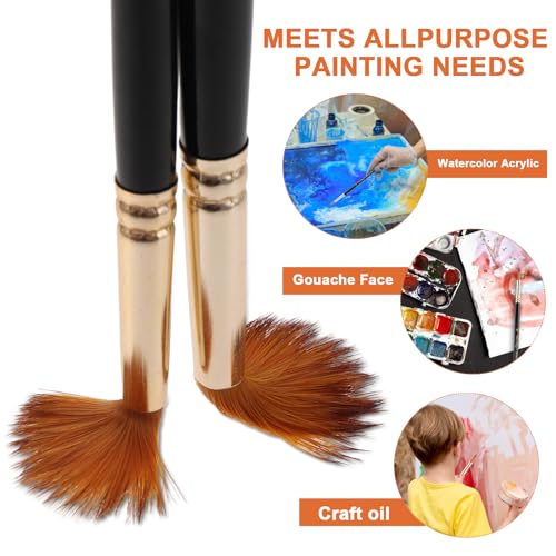 Prasacco 565600_1_XFKKABUX 12 Pcs Round Paint Brushes Watercolor Brushes Round Tip Artist Painting Brushes Professional Nylon Detail Paint Brush thumb #3