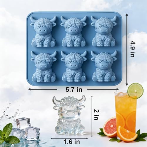 Molde para cubitos de hielo silicona vaca 3D KPOAPERA miniatura 5