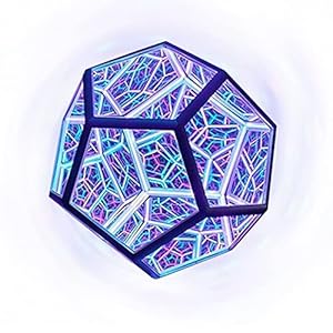 Nachtlampje Infinity Dodecaëder, Bureau Nachtlampje met Zacht Dimbaar Oneindige Dodecaëder Kleur Art Light voor Kerst…