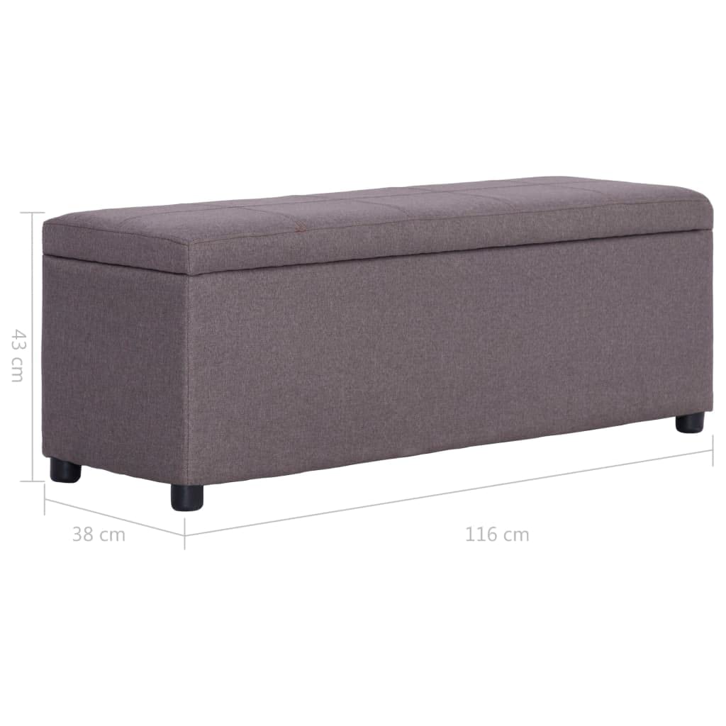 vidaXL Bank mit Stauraum, elegant, weich, Sitzbank, moderne Aufbewahrung, Truhe für den Eingangsbereich, 116 cm, Taupe aus Polyester