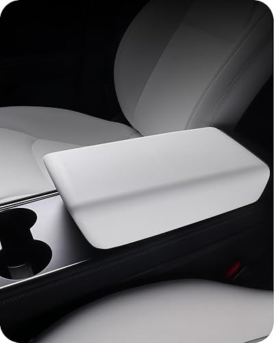Miniatura 18 de BASENOR Funda para consola central mejorada para Tesla Modelo Y Modelo 3, funda de reposabrazos de TPU antideslizante, accesorios interiores