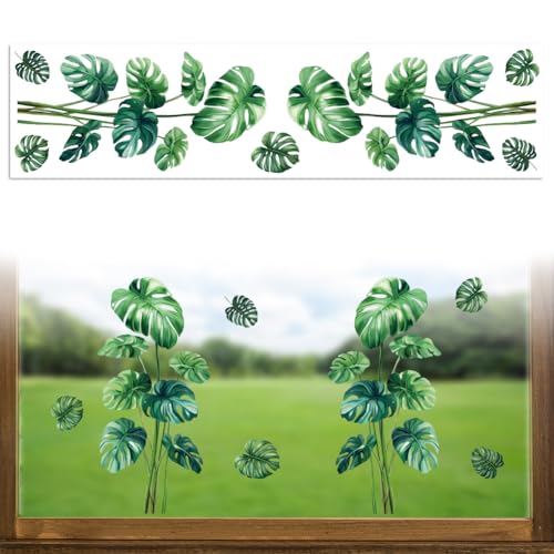 Set de calcomanías de ventana de PVC impermeable hoja Monstera