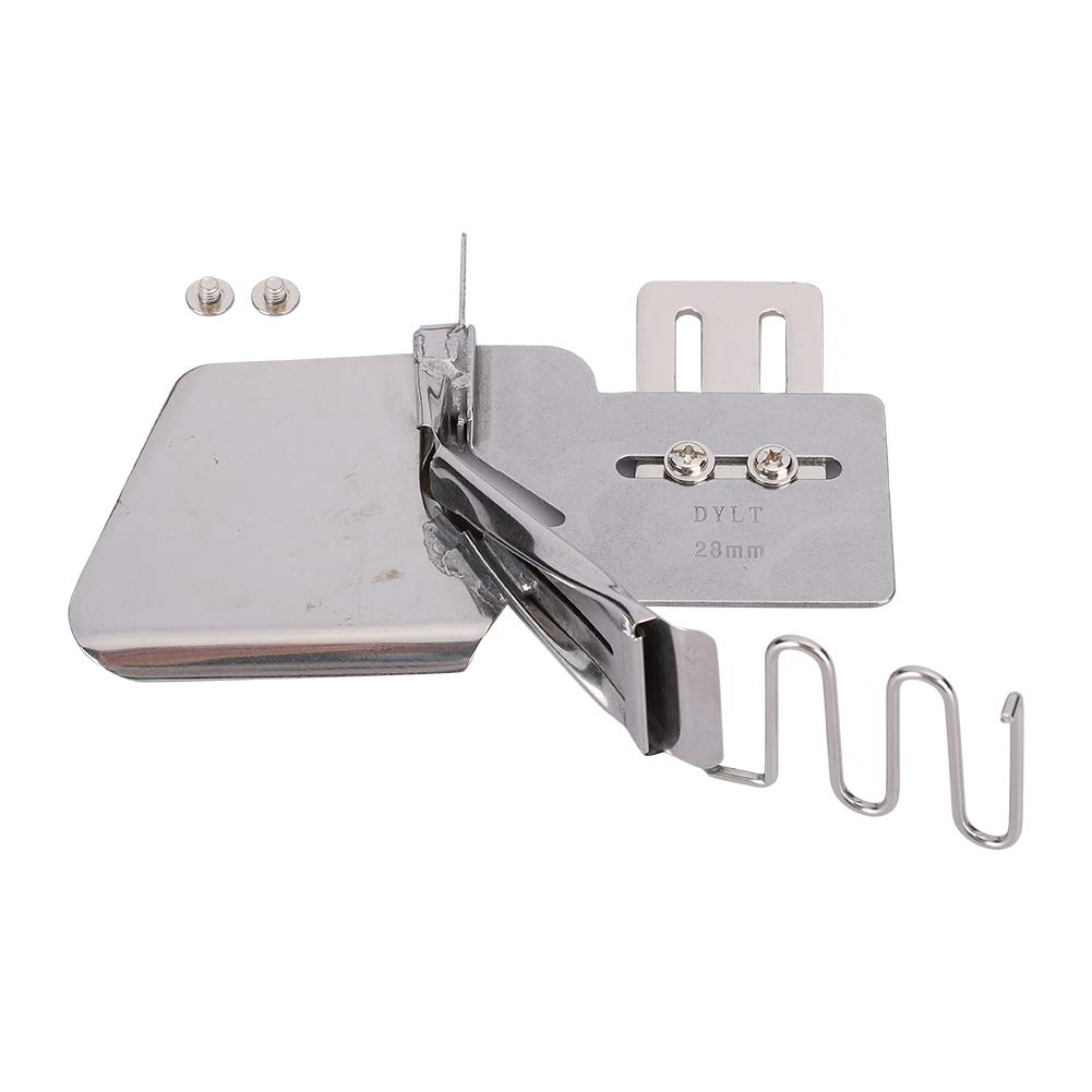 SDGBCXD Sewing machine presser foot, Industrial 4-Fold Hemmer, Professional Sewing, No Foot Change Required with 7 Adjustable Sizes for Computerized Lockstitch(28mm)