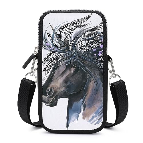 Sac bandoulière téléphone femme noir compact et portefeuille unisexe