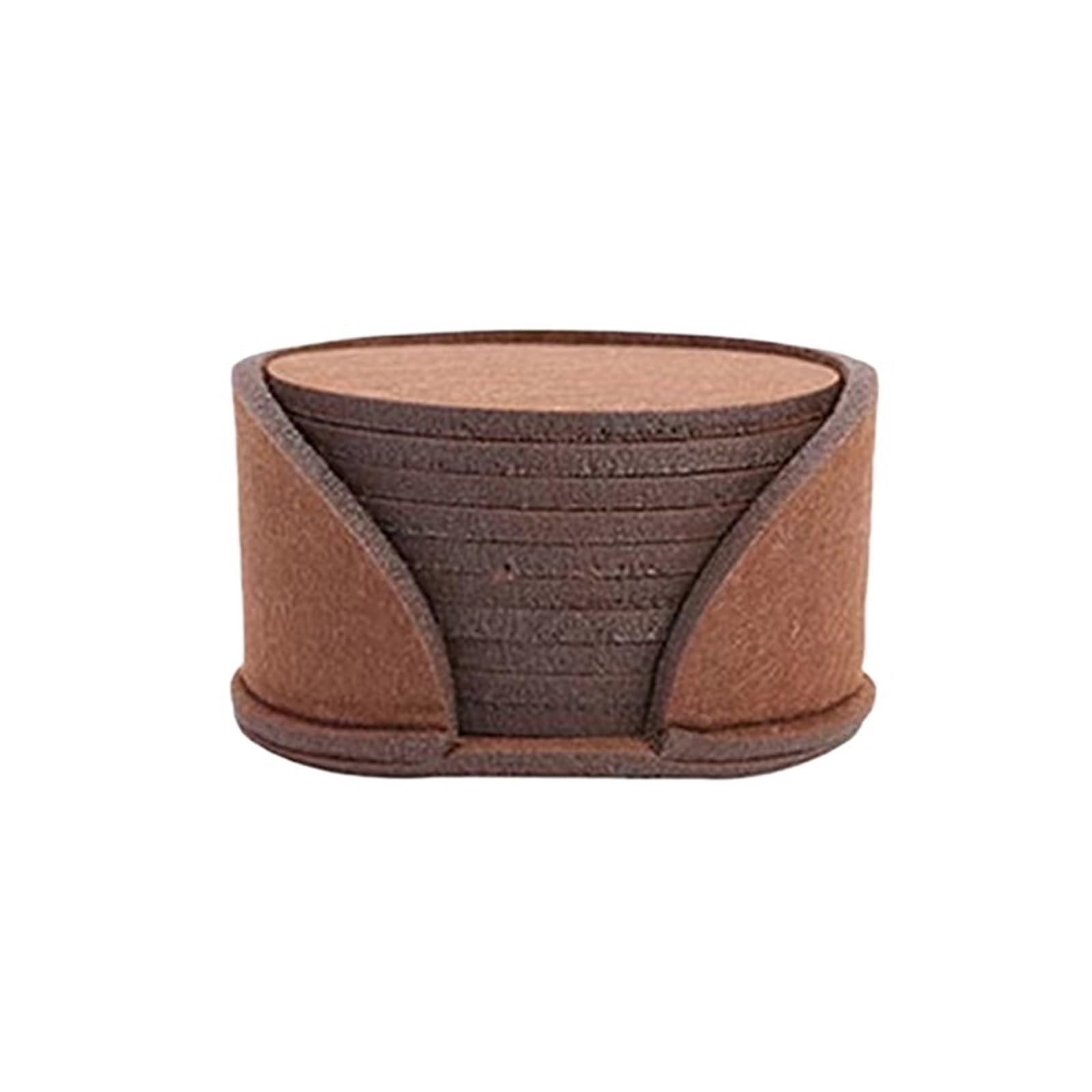 Coasters 10Pcs Round Felt Coaster Dining Table Protector Pad Heat Resistant Cup Mat Coffee Tea Hot Drink Mug Placemat Kitchen Accessories(Yellow)
