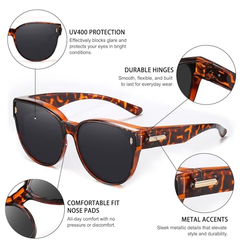 Image of HAOLOTA Fit Over Glasses Sunglasses for Women Polarized
