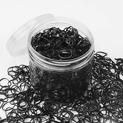 TOBATOBA 2000 Pcs Rubber Bands Soft Mini Elastic Bands for Hair, Braids Hair, Wedding Hairstyle and More,black