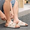 Sandalias con plantilla de corcho para mujer, soporte de arco, doble hebilla ajustable 4
