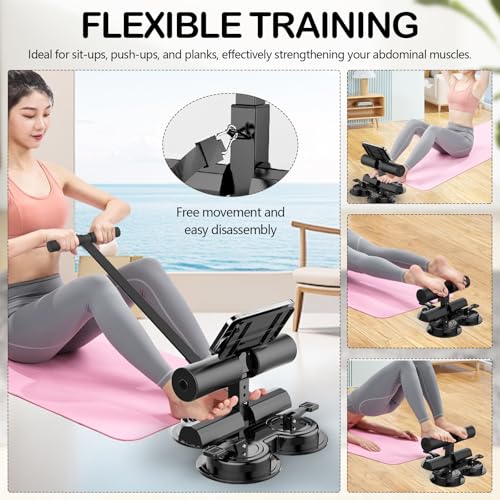 Appareil musculation abdos avec 3 ventouses et support de téléphone
