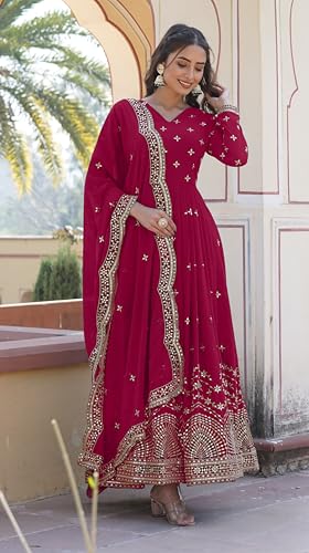 Image of Fashion Basket Faux Georgette Sequins Anarkali Dress for Women
