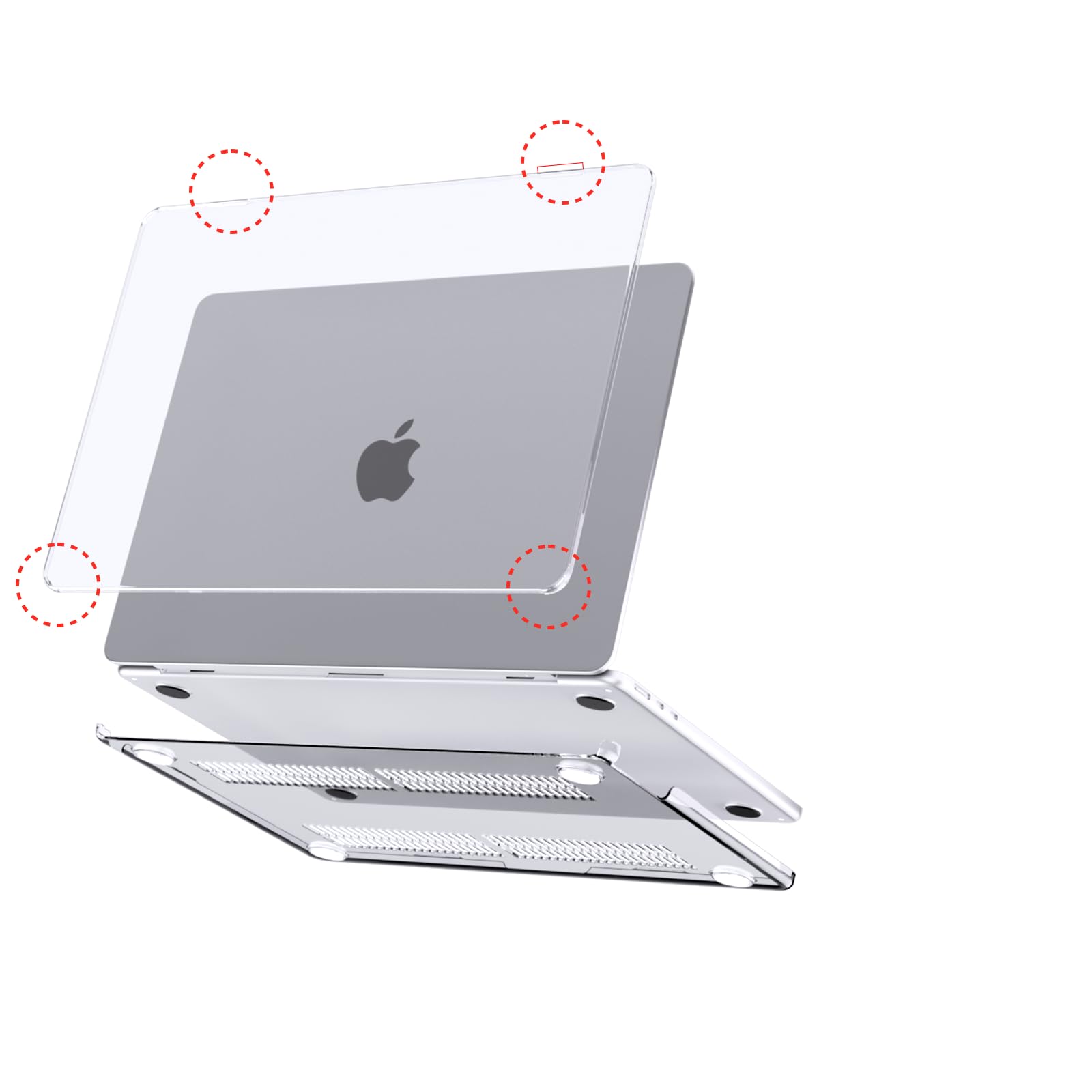 eleger Cover compatibile con MacBook Pro 14" M4 M3 M2 M1 Pro/Max A3112 A3185 A3401 A2918 A2992 A2779 A2442, versione 2024 2023 2021, Custodia protettiva rigida, Trasparente cristallino