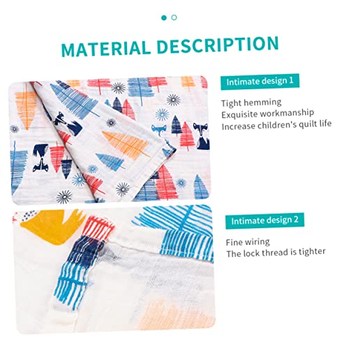 Toddmomy 2 Stks Babybadhanddoeken Zachte Badhanddoeken Baby Washandje Mousseline Inbakeren Deken Mousseline Deken Baby Deken Dwarsliggers Voor Peuters Gedrukte Trolley Handdoek Baby - Afbeelding 8