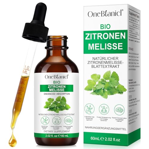Zitronenmelisse (Melissa officinalis) Extrakt 60ml | Naturliches Nahrungsergänzungsmittel | Stresmanagement & mentale Klarheit | Flüssige Form für schnelle Wirkung | Veganer