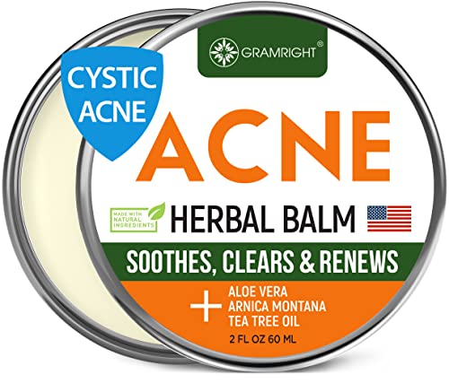 Acne Spot Treatment Balm - Made in USA - Effective Acne Scar Treatment for Face and Body Acne - Cystic Acne Treatment with Tea Tree Oil - Natural and Gentle - Acne Treatment for Teens and Adults, 2 oz