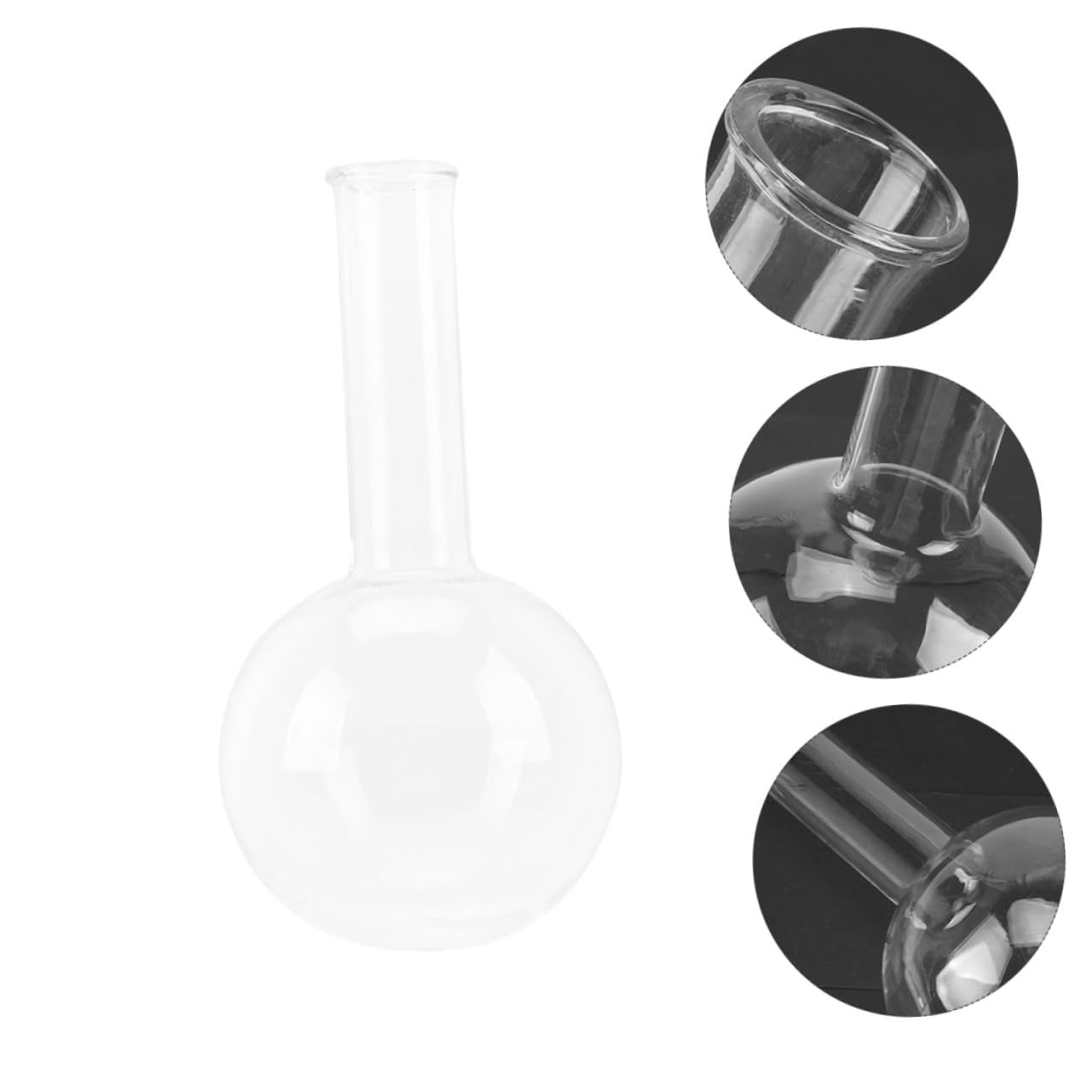 Cabilock 2 Matraces de Vidrio Material Vidrio Resistente de Fondo Redondo y Diseño Portátil Cuello Corto para Experimentos Científicos para Estudio y Laboratorio Escolar