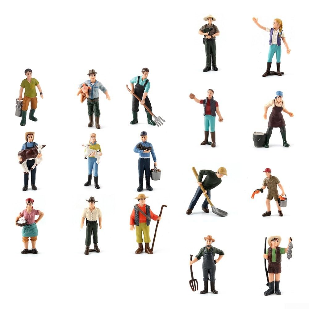 Figurines Miniatures Fermiers Et Bergers – Pour Trains Miniatures Et Dioramas – Détails Réalistes, Peinture Main – PVC Haute Qualité