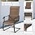NUU GARDEN 7 Piece Patio Dining Set, 6 Padded Textilene Chairs and 61 Inch Rectangular Table with Umbrella Hole, Outdoor Dining Furniture for Garden and Patio, Brown and Black