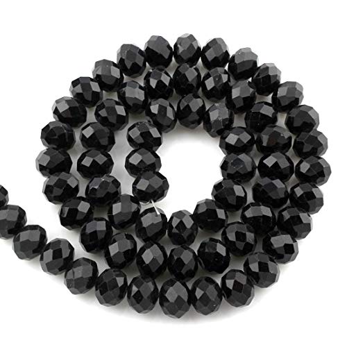 Czech Bohemian Crystal Pearls 4 mm Czech Pearls CZ Glass Cut Beads Faceted Rondelle Beads 1 Strand (Black) Pack of 120 - Image 3