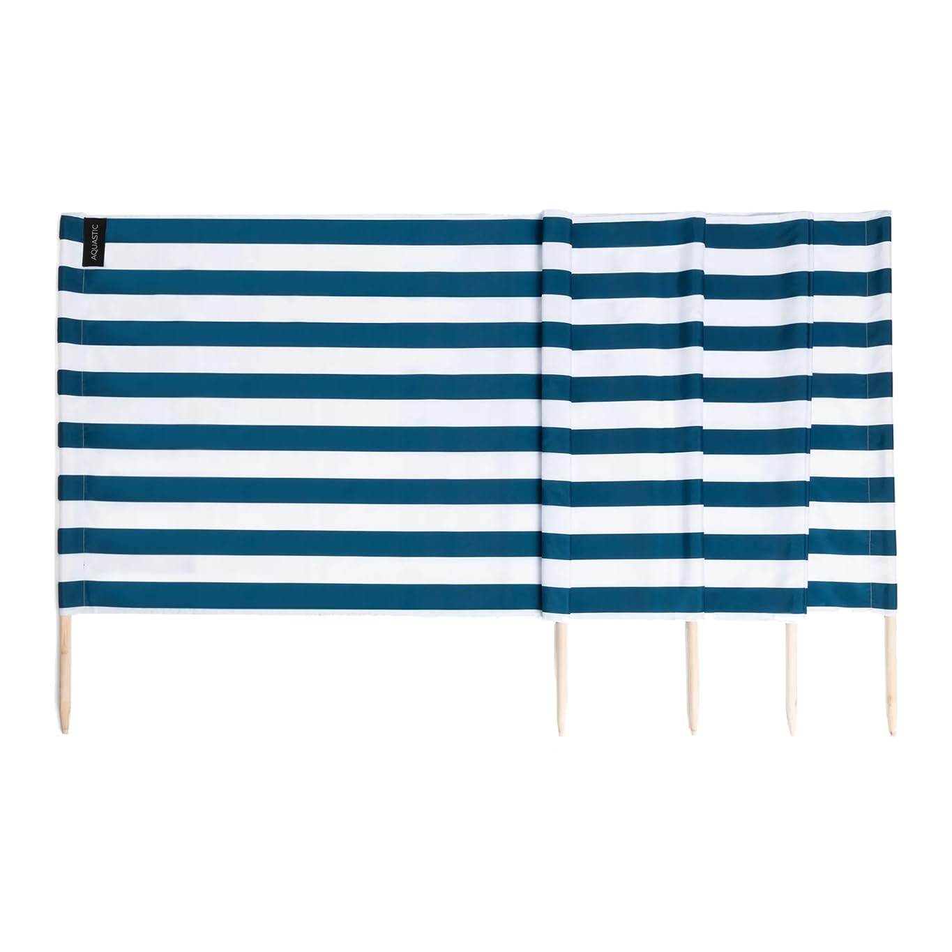 AQUASTIC Paravento da Spiaggia WINDSCREEN di Colore Blu| Blu/Bianco Frangivento Ideale per Il Lago e Il Mare Materiale Resistente 100% Poliestere Facile da Piegare e Trasportare 400 x 80 cm