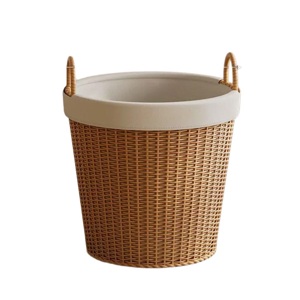 Hrgklmn B Laundry Asket High Rattan Look Washing Asket With Handles, Large Laundry Hamper With Woven Mesh, Practical Laundry Asket For Laundry Room Athroom Living Room,,45Cm