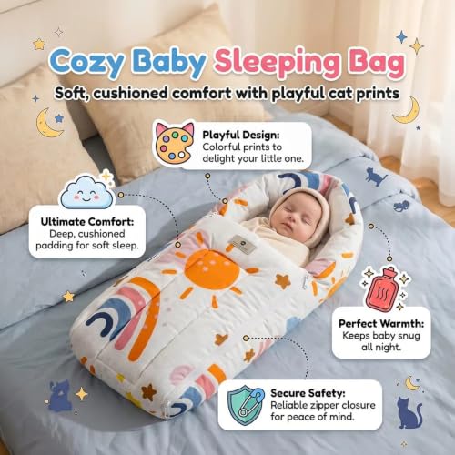 Image of StarAndDaisy 3 in 1 Baby Sleeping Bag for New Born, Baby Bedding Set, Washable & Foldable Cotton Design Godari, Toddlers Bed, Baby Bedding, Baby Mattress, Cradle Bed