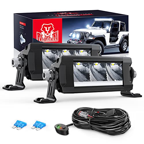 Image of Nilight Pro Series 5.3 Inch Single Row Slim LED Light Bar with DRL | 15W 1680LM Anti-Glare Spot Beam with DRL, IP68 Off-Road Driving Lights & 16AWG Wiring Kit for Truck, Jeep, SUV, ATV & UTV