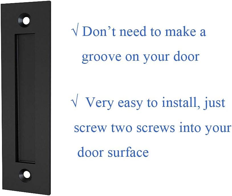 JUBEST 8-3/5'' Sliding Barn Door Handle Modern Simple Finger Flush Pull Handle for Gates Garages Sliding Doors Cabinets Closet and Drawers,Matte Black