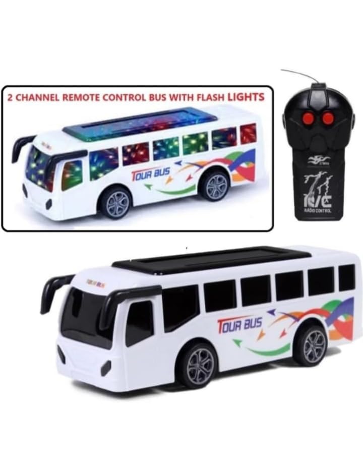 Manos 2 Channel Remote Control Tour Bus with Flashing Lights for Kids 3+ Years, Multicolour School Bus Toy (B0DHDJD8NP) Amazon Price History, Amazon Price Tracker