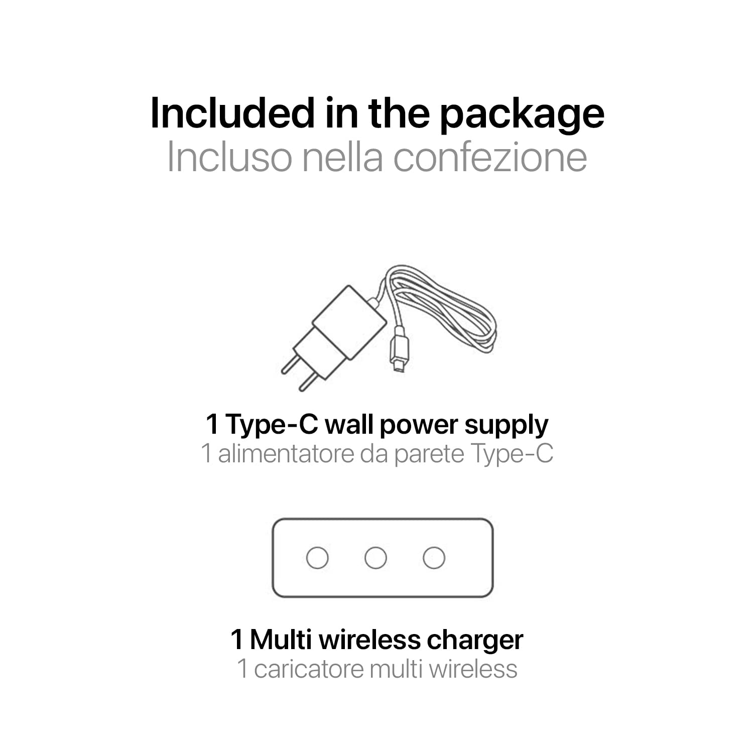 Multi Wireless Charger 3 in 1, Compatibile con Iphone/Samsung/Lg Watch AirPods, Caricatore Ricarica Rapida con Design Minimale in Alluminio, Caricabatteria a induzione senza fili 10W+5W+650mA