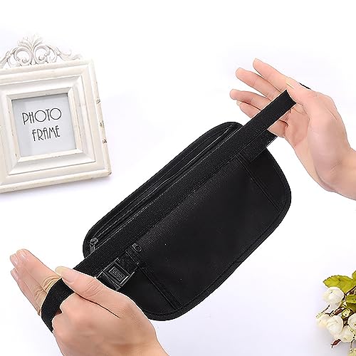 Image of Money Belt Travel Pouch, Hidden Waist Wallet Pouchs, Moneys Bag with Zipper | Money Belt for Travel, Anti-Theft Travel, Two Pockets, Slim Design, Under Clothes, Zipper Closure, For Cash, Passport, Cards