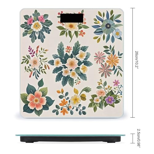Báscula Digital de Baño con Diseño Floral y Plataforma Ancha miniatura 2