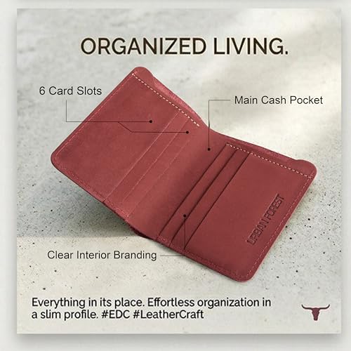 Image of URBAN FOREST Joe Vintage Red Leather Wallet for Men