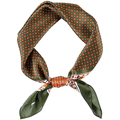 GERINLY Cowboy Neckerchief for Men Silk Neck Bandana Cover
