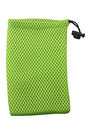 ALLinONE Wholesale Nylon Mesh Drawstring Bag Pouches for Mini Stuff Cellphone Mp3 9x14cm (Green 20 Packs)2