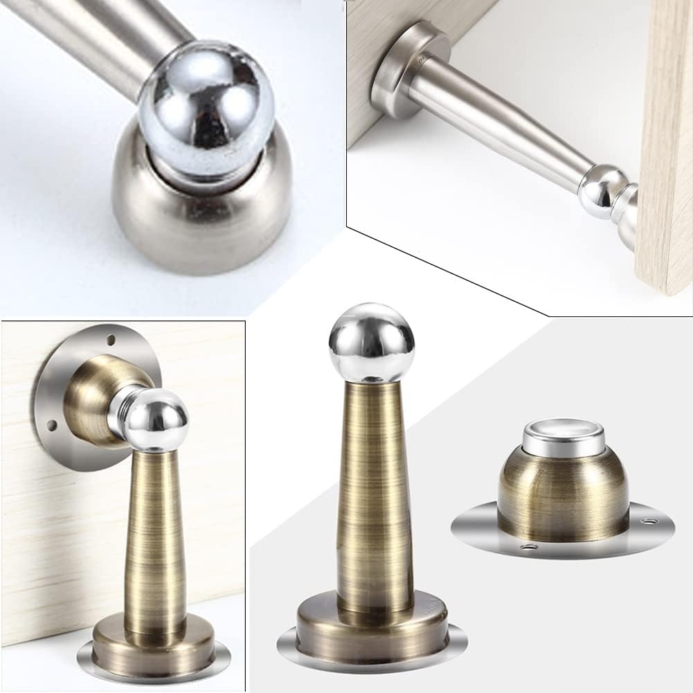 tope puerta Topes de puerta Cierre magnético for puerta Paquete de 2 topes resistentes de acero inoxidable for la parte inferior superior de la pared del piso de la puerta magnetico(55cm)