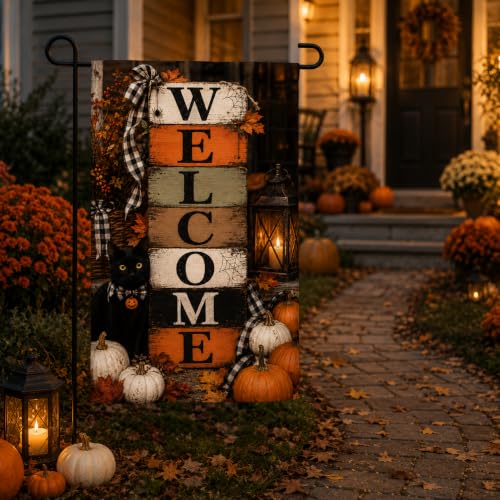 Halloween Welcome Garden Flag 12x18 Inch, Double Sided Yard Decor Outside - image 6